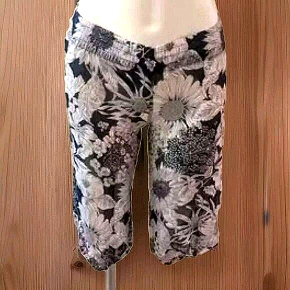 LIBERTY OF LONDON for Target Floral Semi Sheer Cropped Jogger Sleep Pants Size S